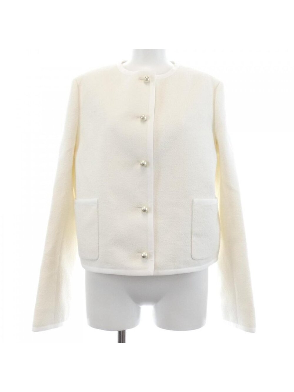 Dior Collarless Jacket White